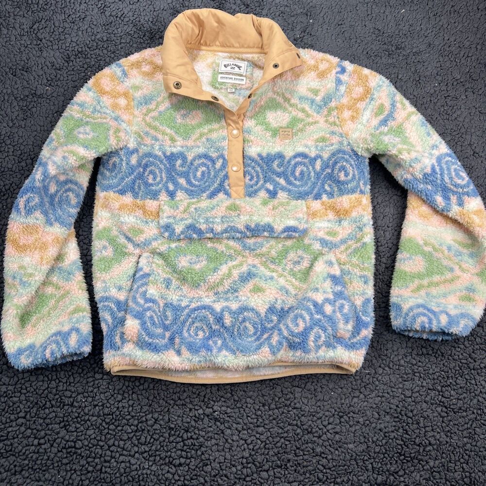 Billabong Adventure Division Womens Small Sherpa Fleece Snap Pullover